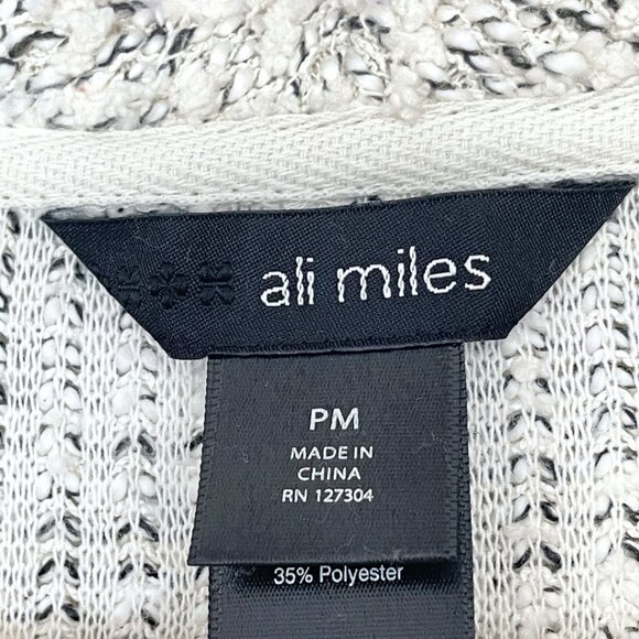 Ali Miles Cowl Neck Textured Sweater Womens PM Fringe Accents Soft Chic Modern - Picture 6 of 11